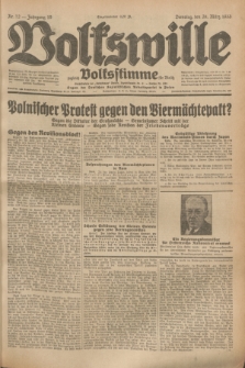 Volkswille : zugleich Volksstimme für Bielitz : Organ der Deutschen Sozialistischen Arbeitspartei in Polen. Jg.19, Nr. 72 (28 März 1933) + dod.