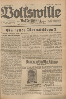 Volkswille : zugleich Volksstimme für Bielitz : Organ der Deutschen Sozialistischen Arbeitspartei in Polen. Jg.19, Nr. 78 (4 April 1933) + dod.