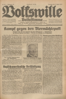 Volkswille : zugleich Volksstimme für Bielitz : Organ der Deutschen Sozialistischen Arbeitspartei in Polen. Jg.19, Nr. 83 (9 April 1933) + dod.