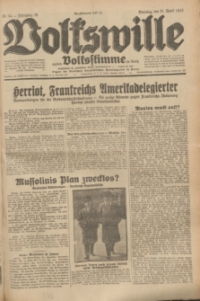 Volkswille : zugleich Volksstimme für Bielitz : Organ der Deutschen Sozialistischen Arbeitspartei in Polen. Jg.19, Nr. 84 (11 April 1933) + dod.