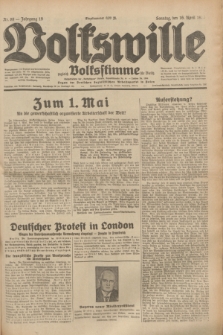 Volkswille : zugleich Volksstimme für Bielitz : Organ der Deutschen Sozialistischen Arbeitspartei in Polen. Jg.19, Nr. 89 (16 April 1933) + dod.