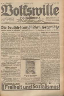 Volkswille : zugleich Volksstimme für Bielitz : Organ der Deutschen Sozialistischen Arbeitspartei in Polen. Jg.19, Nr. 95 (25 April 1933) + dod.