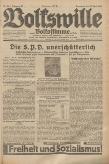 Volkswille : zugleich Volksstimme für Bielitz : Organ der Deutschen Sozialistischen Arbeitspartei in Polen. Jg.19, Nr. 99 (29 April 1933) + dod.