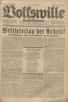 Volkswille : zugleich Volksstimme für Bielitz : Organ der Deutschen Sozialistischen Arbeitspartei in Polen. Jg.19, Nr. 100 (1 Mai 1933) + dod.