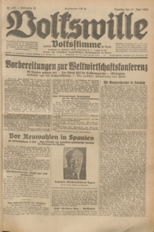 Volkswille : zugleich Volksstimme für Bielitz : Organ der Deutschen Sozialistischen Arbeitspartei in Polen. Jg.19, Nr. 132 (11 Juni 1933) + dod.