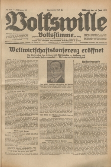 Volkswille : zugleich Volksstimme für Bielitz : Organ der Deutschen Sozialistischen Arbeitspartei in Polen. Jg.19, Nr. 134 (14 Juni 1933) + dod.