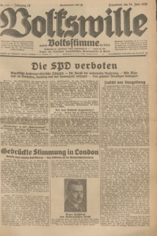 Volkswille : zugleich Volksstimme für Bielitz : Organ der Deutschen Sozialistischen Arbeitspartei in Polen. Jg.19, Nr. 142 (24 Juni 1933) + dod.