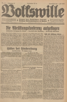 Volkswille : Organ der Deutschen Sozialistischen Arbeiterpartei in Polen. Jg.19, Nr. 147 (1 Juli 1933) + dod.