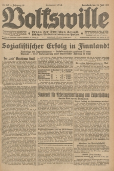 Volkswille : Organ der Deutschen Sozialistischen Arbeiterpartei in Polen. Jg.19, Nr. 149 (15 Juli 1933) + dod.