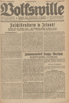 Volkswille : Organ der Deutschen Sozialistischen Arbeiterpartei in Polen. Jg.19, Nr. 153 (12 August 1933) + dod.
