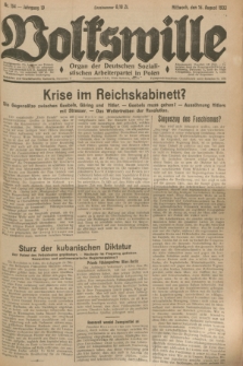 Volkswille : Organ der Deutschen Sozialistischen Arbeiterpartei in Polen. Jg.19, Nr. 154 (16 August 1933)