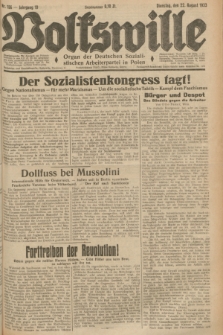 Volkswille : Organ der Deutschen Sozialistischen Arbeiterpartei in Polen. Jg.19, Nr. 156 (22 August 1933)
