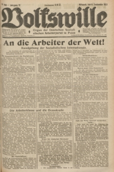 Volkswille : Organ der Deutschen Sozialistischen Arbeiterpartei in Polen. Jg.19, Nr. 160 (6 September 1933)