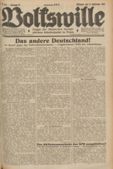 Volkswille : Organ der Deutschen Sozialistischen Arbeiterpartei in Polen. Jg.19, Nr. 162 (13 September 1933)