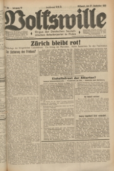 Volkswille : Organ der Deutschen Sozialistischen Arbeiterpartei in Polen. Jg.19, Nr. 166 (27 September 1933)