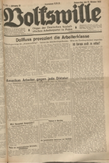 Volkswille : Organ der Deutschen Sozialistischen Arbeiterpartei in Polen. Jg.19, Nr. 172 (12 Oktober 1933)