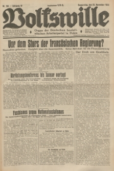 Volkswille : Organ der Deutschen Sozialistischen Arbeiterpartei in Polen. Jg.19, Nr. 190 (23 November 1933)
