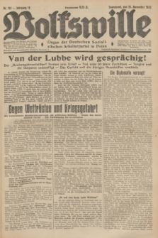Volkswille : Organ der Deutschen Sozialistischen Arbeiterpartei in Polen. Jg.19, Nr. 191 (25 November 1933) + dod.