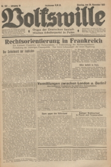 Volkswille : Organ der Deutschen Sozialistischen Arbeiterpartei in Polen. Jg.19, Nr. 192 (28 November 1933)