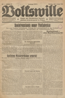 Volkswille : Organ der Deutschen Sozialistischen Arbeiterpartei in Polen. Jg.20, Nr. 1 (2 Januar 1934)