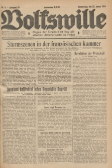 Volkswille : Organ der Deutschen Sozialistischen Arbeiterpartei in Polen. Jg.20, Nr. 11 (25 Januar 1934)