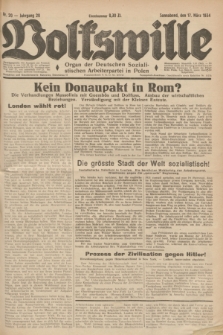 Volkswille : Organ der Deutschen Sozialistischen Arbeiterpartei in Polen. Jg.20, Nr. 20 (17 März 1934) + dod.