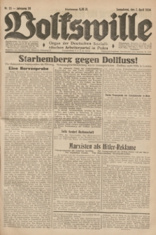Volkswille : Organ der Deutschen Sozialistischen Arbeiterpartei in Polen. Jg.20, Nr. 23 (7 April 1934) + dod.