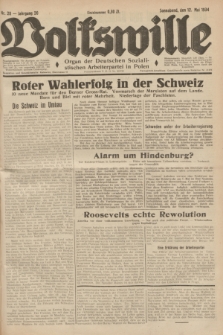 Volkswille : Organ der Deutschen Sozialistischen Arbeiterpartei in Polen. Jg.20, Nr. 28 (12 Mai 1934) + dod.