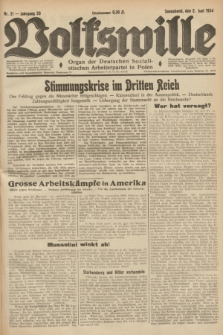 Volkswille : Organ der Deutschen Sozialistischen Arbeiterpartei in Polen. Jg.20, Nr. 31 (2 Juni 1934) + dod.