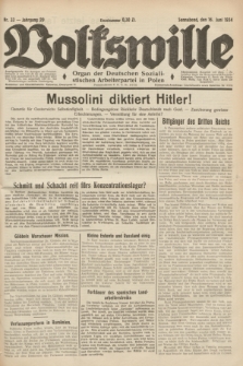 Volkswille : Organ der Deutschen Sozialistischen Arbeiterpartei in Polen. Jg.20, Nr. 33 (16 Juni 1934) + dod.