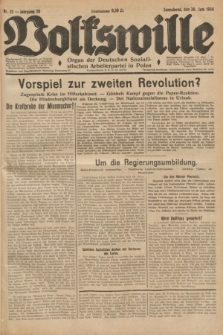 Volkswille : Organ der Deutschen Sozialistischen Arbeiterpartei in Polen. Jg.20, Nr. 35 (30 Juni 1934) + dod.