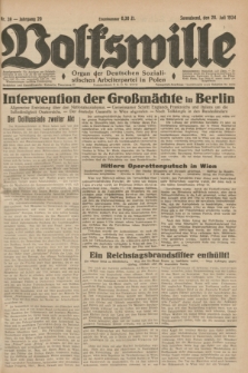 Volkswille : Organ der Deutschen Sozialistischen Arbeiterpartei in Polen. Jg.20, Nr. 39 (28 Juli 1934) + dod.