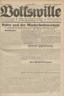 Volkswille : Organ der Deutschen Sozialistischen Arbeiterpartei in Polen. Jg.20, Nr. 46 (15 September 1934) + dod.