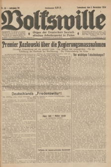 Volkswille : Organ der Deutschen Sozialistischen Arbeiterpartei in Polen. Jg.20, Nr. 53 (3 November 1934) + dod.