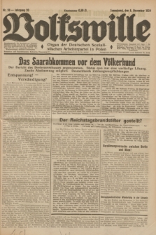 Volkswille : Organ der Deutschen Sozialistischen Arbeiterpartei in Polen. Jg.20, Nr. 58 (8 Dezember 1934) + dod.