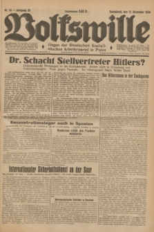 Volkswille : Organ der Deutschen Sozialistischen Arbeiterpartei in Polen. Jg.20, Nr. 59 (15 Dezember 1934) + dod.