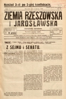 Ziemia Rzeszowska i Jarosławska : czasopismo narodowe (nakład trzeci po drugiej konfiskacie). 1933, nr 9