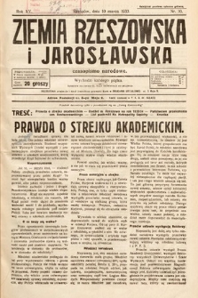 Ziemia Rzeszowska i Jarosławska : czasopismo narodowe. 1933, nr 10