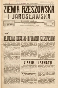 Ziemia Rzeszowska i Jarosławska : czasopismo narodowe. 1933, nr 11