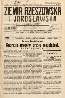 Ziemia Rzeszowska i Jarosławska : czasopismo narodowe. 1933, nr 14