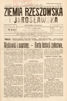Ziemia Rzeszowska i Jarosławska : czasopismo narodowe. 1933, nr 18