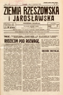 Ziemia Rzeszowska i Jarosławska : czasopismo narodowe. 1933, nr 22