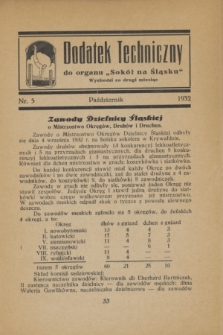 Dodatek Techniczny do Organu „Sokół na Śląsku”. 1932, nr 5 (październik)