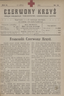 Czerwony Krzyż : organ Polskiego Towarzystwa Czerwonego Krzyża. 1921, nr 14