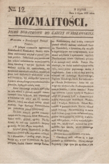 Rozmaitości : pismo dodatkowe do Gazety Warszawskiéj. 1833, Ner 12 (5 lipca)
