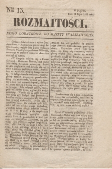 Rozmaitości : pismo dodatkowe do Gazety Warszawskiéj. 1833, Ner 13 (12 lipca)