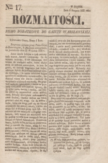 Rozmaitości : pismo dodatkowe do Gazety Warszawskiéj. 1833, Ner 17 (9 sierpnia)