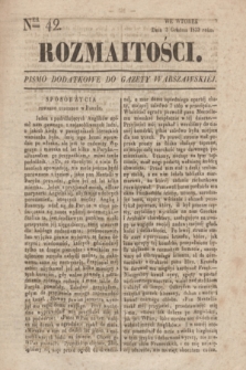 Rozmaitości : pismo dodatkowe do Gazety Warszawskiéy. 1833, Ner 42 (3 grudnia)