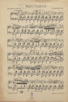 Nocturne Es-dur - Mi b majeur : Opus 9 No. 2 : Piano