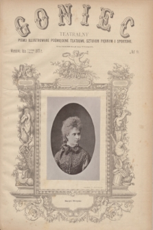 Goniec Teatralny : pismo illustrowane poświęcone teatrowi, sztukom pięknym i sportowi. R.1, № 9 (1 marca 1877)